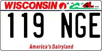 WI license plate 119NGE