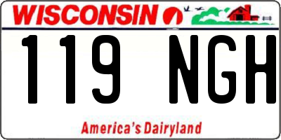 WI license plate 119NGH