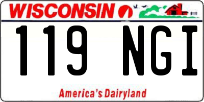 WI license plate 119NGI
