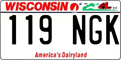WI license plate 119NGK