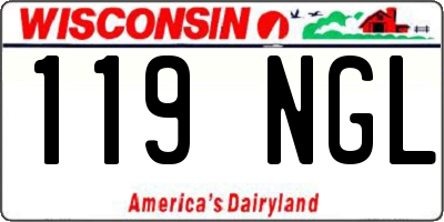 WI license plate 119NGL