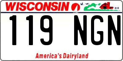 WI license plate 119NGN