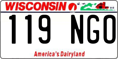 WI license plate 119NGO