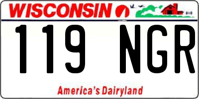 WI license plate 119NGR