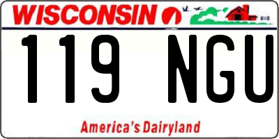 WI license plate 119NGU