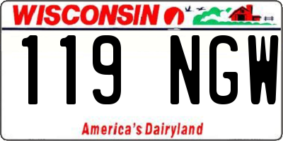 WI license plate 119NGW