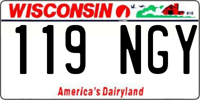 WI license plate 119NGY
