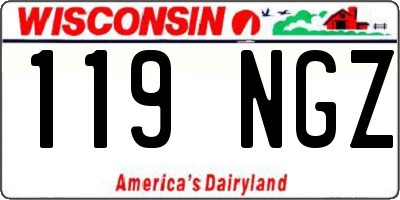 WI license plate 119NGZ