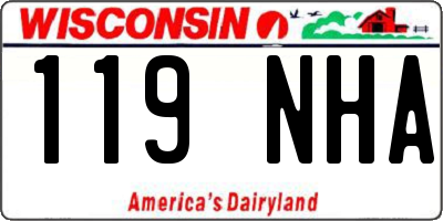 WI license plate 119NHA