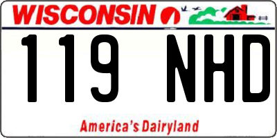 WI license plate 119NHD