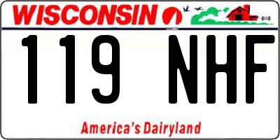 WI license plate 119NHF