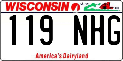 WI license plate 119NHG