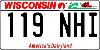 WI license plate 119NHI