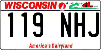 WI license plate 119NHJ