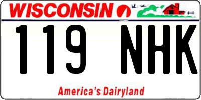 WI license plate 119NHK