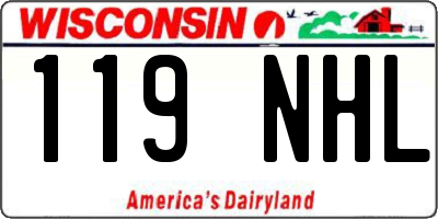 WI license plate 119NHL