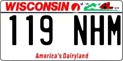 WI license plate 119NHM