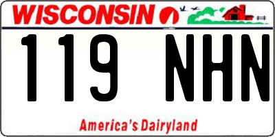 WI license plate 119NHN