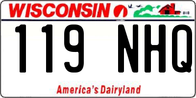 WI license plate 119NHQ