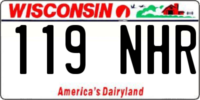 WI license plate 119NHR