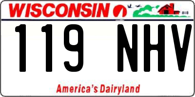 WI license plate 119NHV