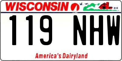WI license plate 119NHW