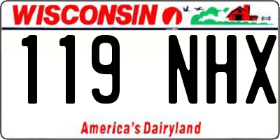 WI license plate 119NHX