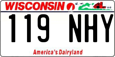 WI license plate 119NHY