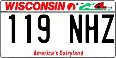 WI license plate 119NHZ