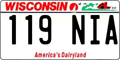 WI license plate 119NIA
