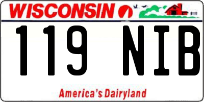 WI license plate 119NIB