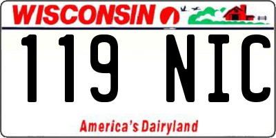WI license plate 119NIC
