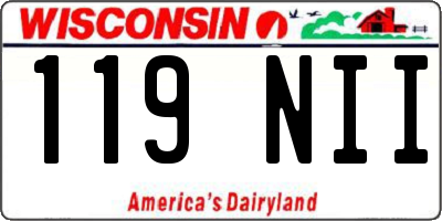 WI license plate 119NII