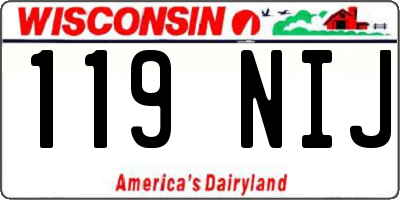 WI license plate 119NIJ
