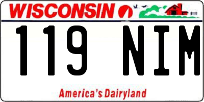 WI license plate 119NIM