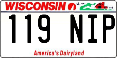WI license plate 119NIP