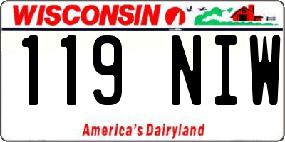 WI license plate 119NIW