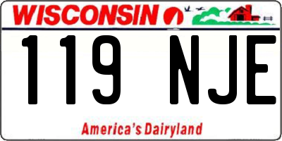 WI license plate 119NJE