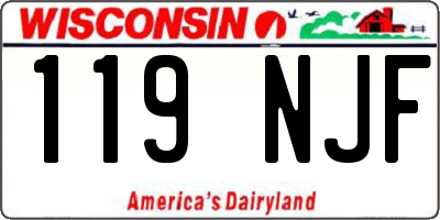 WI license plate 119NJF