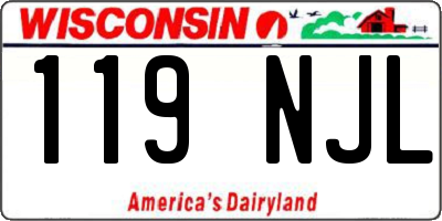 WI license plate 119NJL