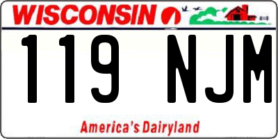 WI license plate 119NJM