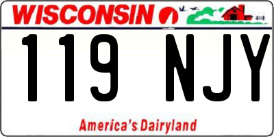 WI license plate 119NJY