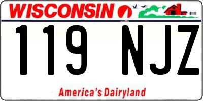 WI license plate 119NJZ