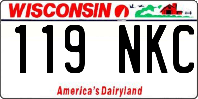 WI license plate 119NKC