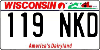 WI license plate 119NKD