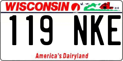 WI license plate 119NKE
