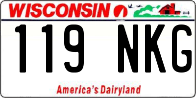WI license plate 119NKG