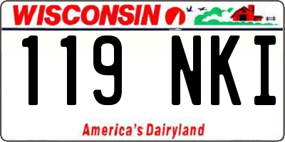 WI license plate 119NKI