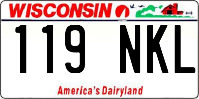 WI license plate 119NKL