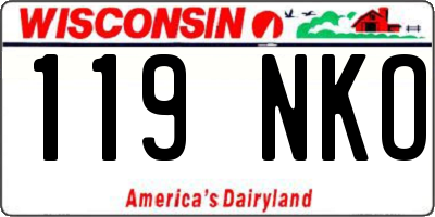 WI license plate 119NKO